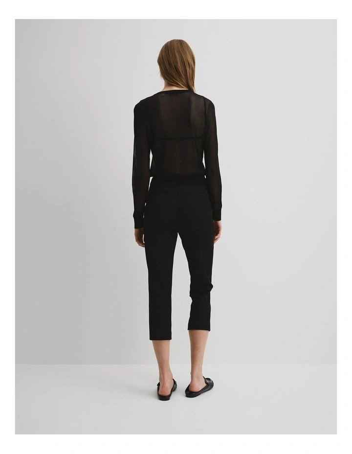 Sheer Knit Cardigan in Black image 4