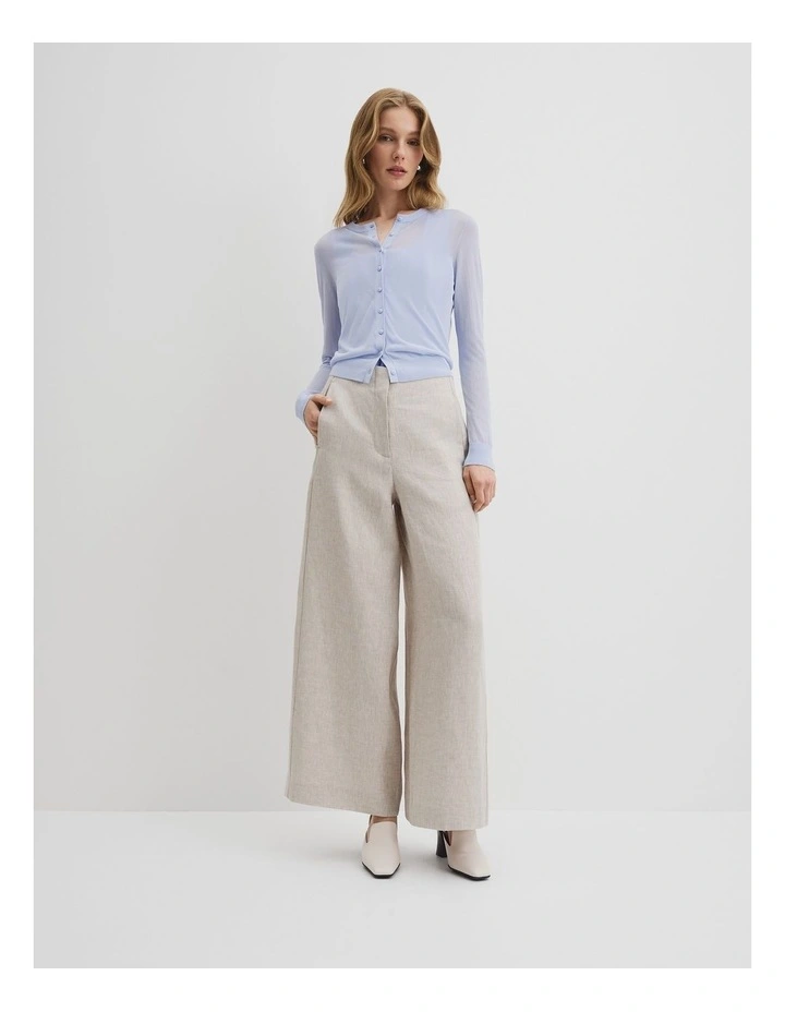 Sheer Knit Cardigan in Ice Blue image 3