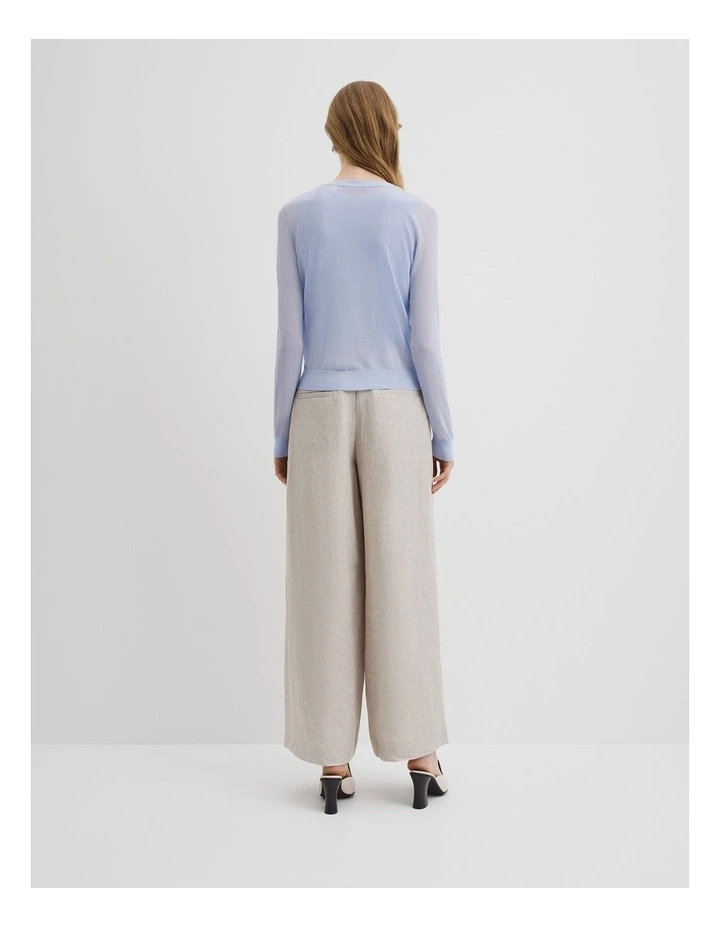Sheer Knit Cardigan in Ice Blue image 4