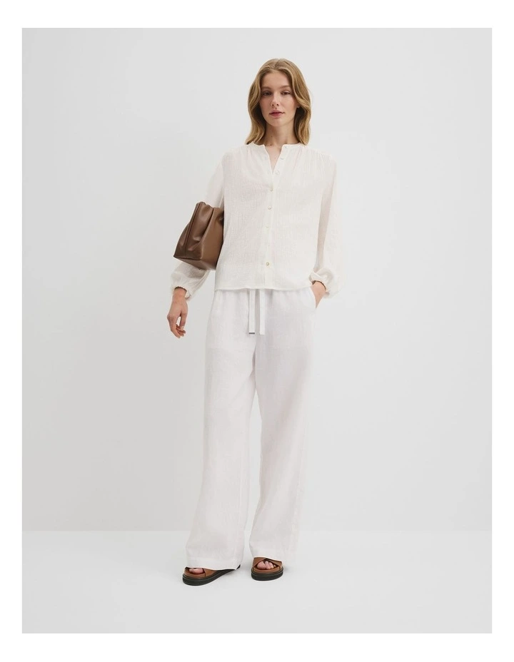 Organically Grown Cotton Blouson Blouse in Antique White image 4