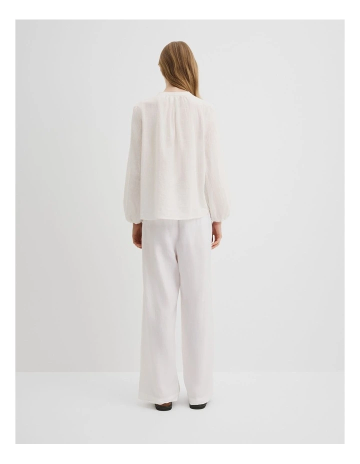 Organically Grown Cotton Blouson Blouse in Antique White image 5