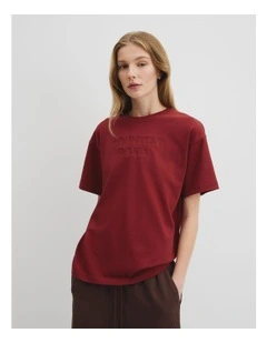 Australian Cotton Monogram T-shirt in Brick
