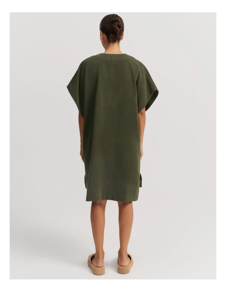 Australian Cotton Terry Kaftan in Dark Olive image 4