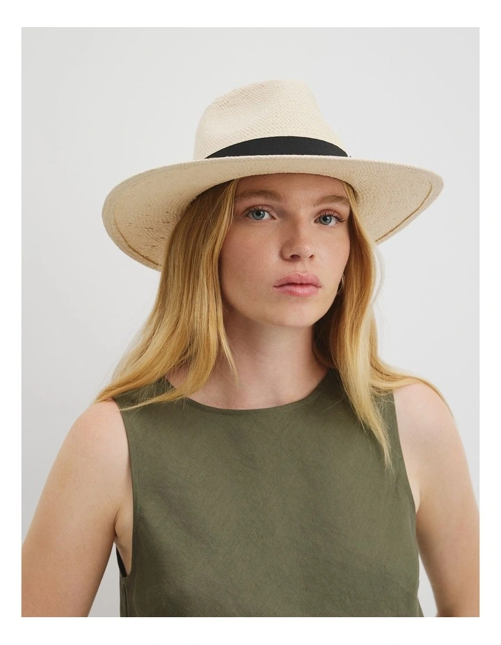 Wide Brim Panama in Natural image 2
