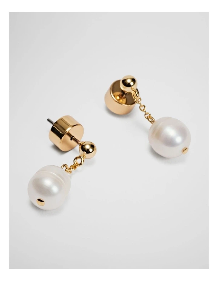 Mia Mini Pearl Drop in Gold image 3