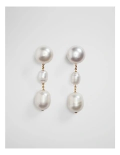 Mia Freshwater Pearl Earring in Gold