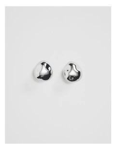 Kora Molten Stud in Silver