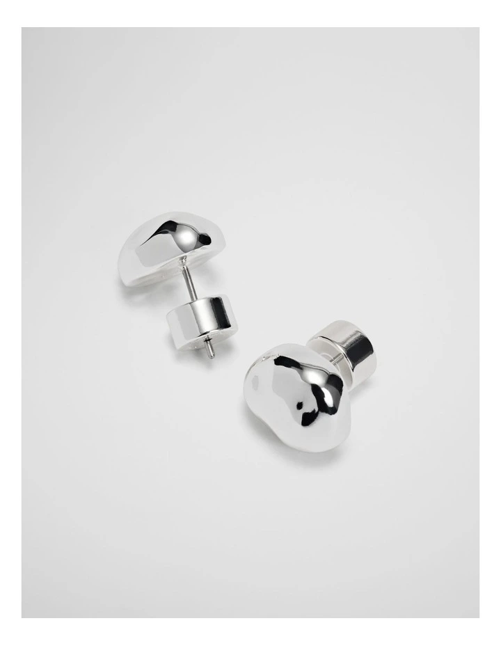 Kora Molten Stud in Silver image 3