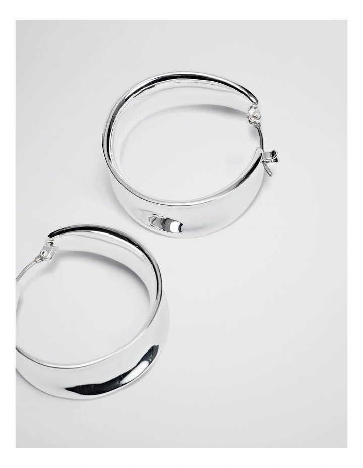 Kora Statement Hoop in Silver image 3