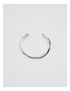 Kora Thin Molten Cuff in Silver
