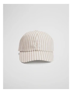 Cr Logo Cap in Sand Stripe