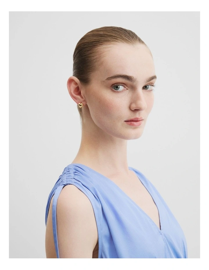 Heart Huggie Stud Earrings 2 Pack in Gold image 2