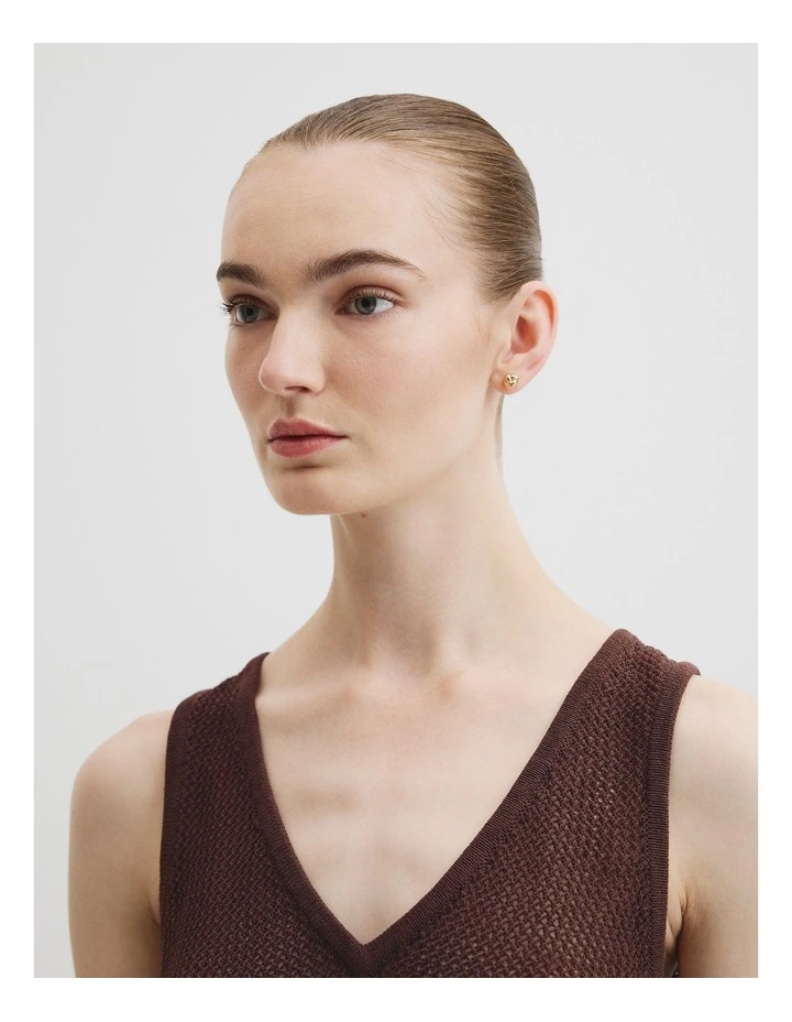 Lucia Knot Stud Earring in Gold image 2
