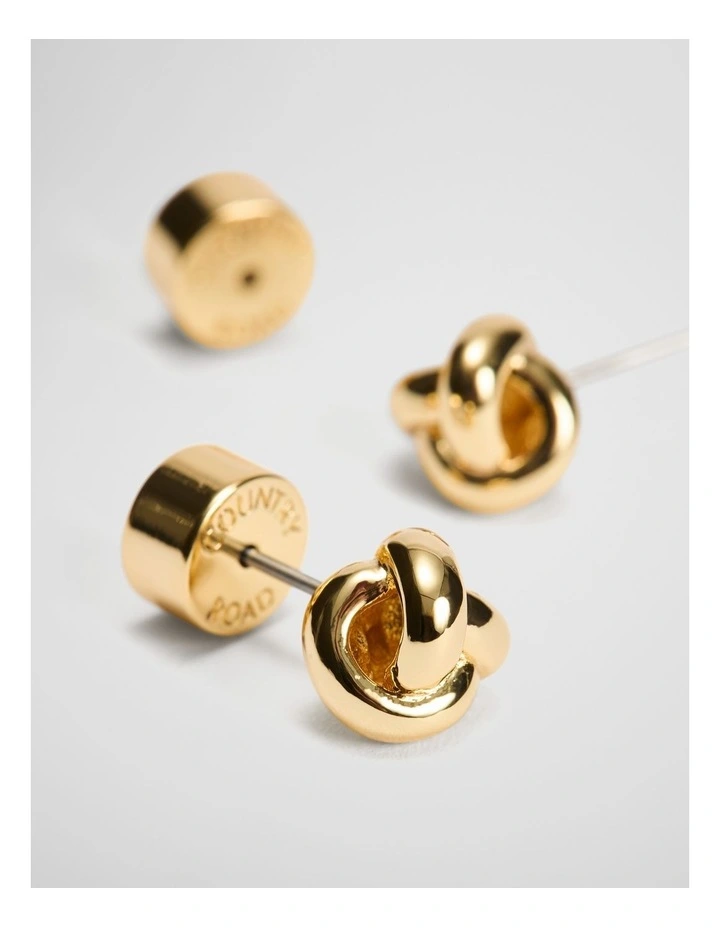 Lucia Knot Stud Earring in Gold image 3