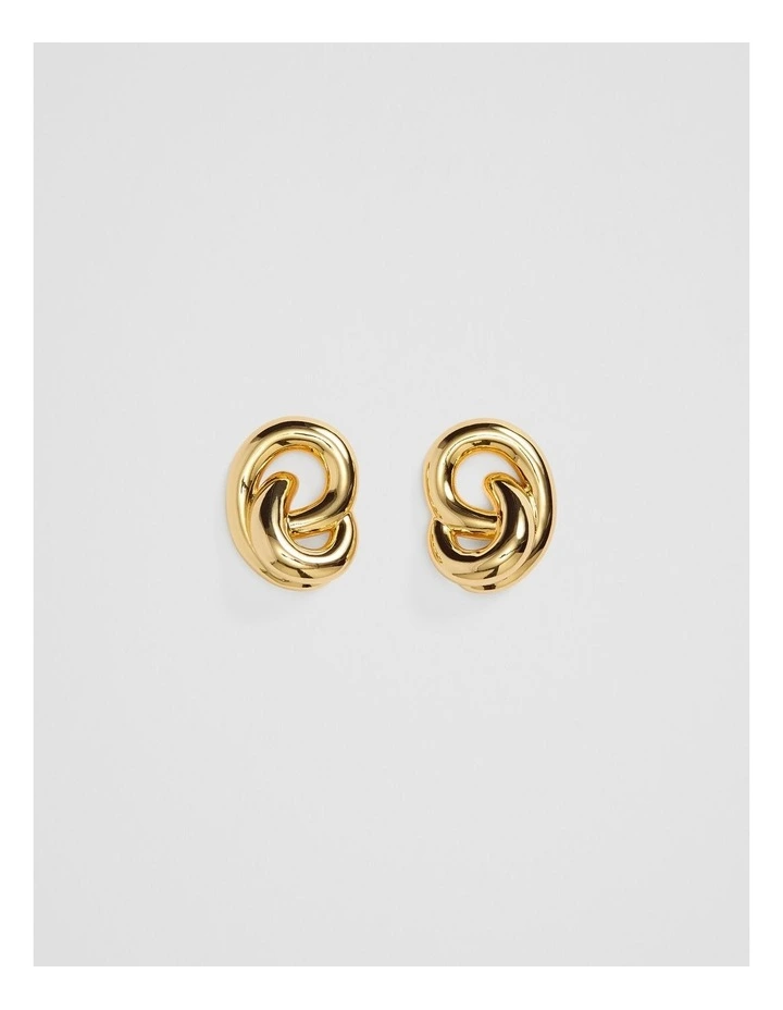 Freya Statement Stud Earrings in Gold image 1