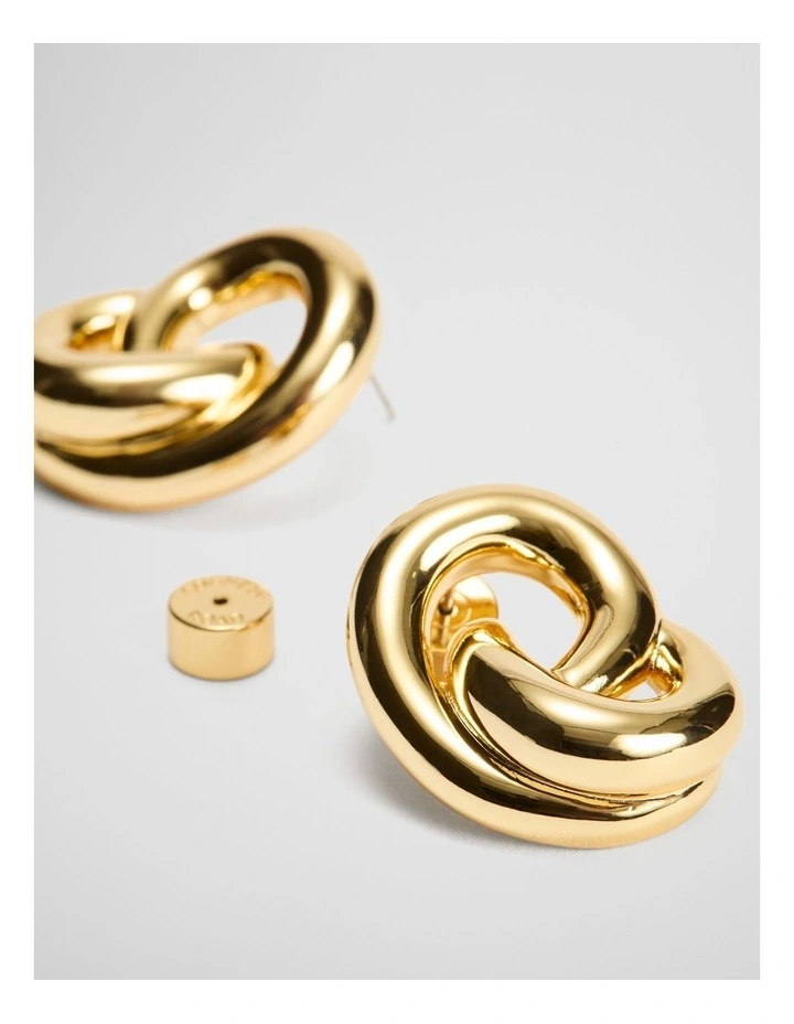 Freya Statement Stud Earrings in Gold image 3