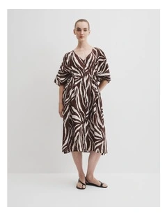 Cotton Voile Kaftan in Cocoa