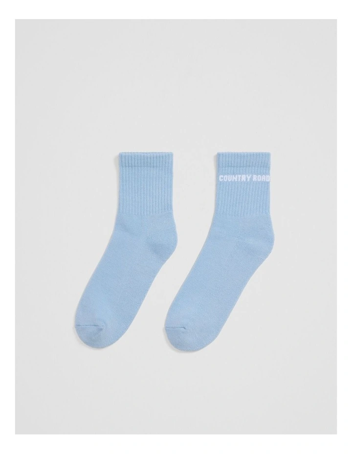 Australian Cotton Blend Cr Sport Quarter Crew Sock in Cloud image 1