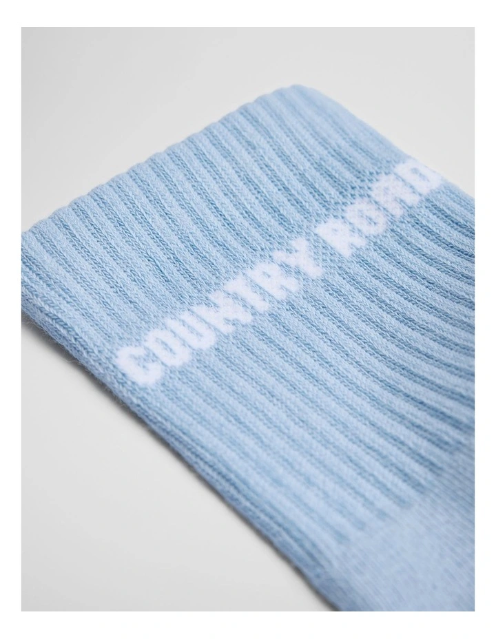 Australian Cotton Blend Cr Sport Quarter Crew Sock in Cloud image 2
