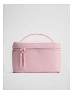 Branded Detail Cosmetic Bag in Dawn Pink