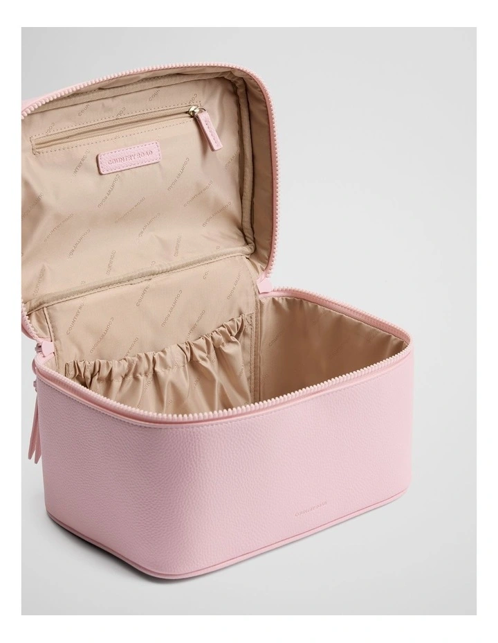 Branded Detail Cosmetic Bag in Dawn Pink image 2