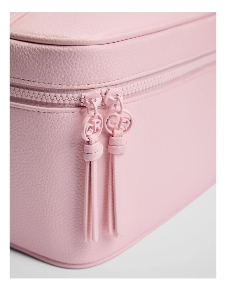 Branded Detail Cosmetic Bag in Dawn Pink image 3