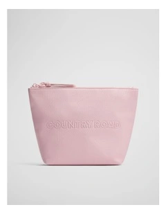 Branded Detail Tri Cosmetic Bag in Dawn Pink