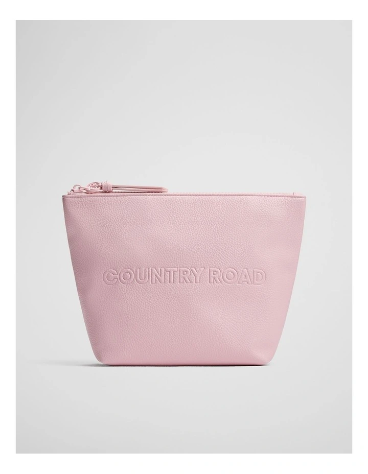 Branded Detail Tri Cosmetic Bag in Dawn Pink image 1