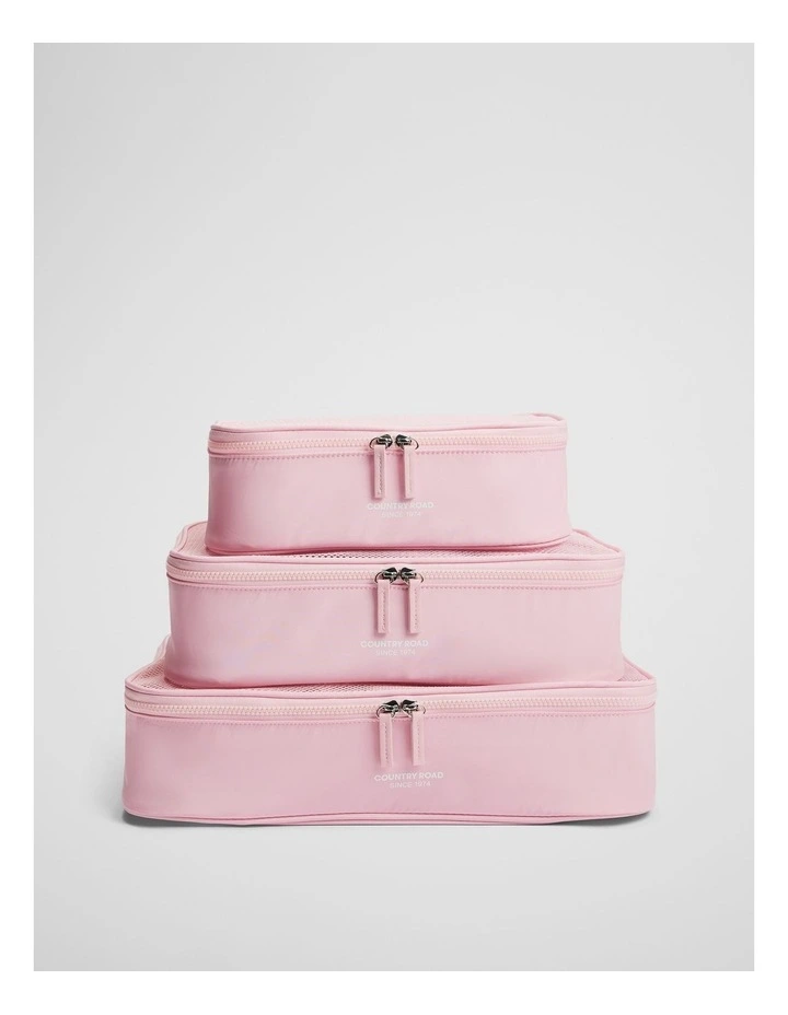 Travel Cube Pack Of 3 in Dawn Pink image 1