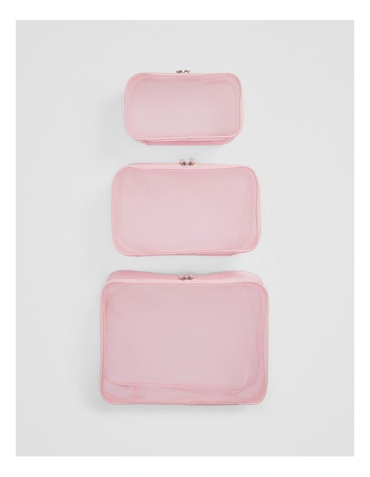 Travel Cube Pack Of 3 in Dawn Pink image 2