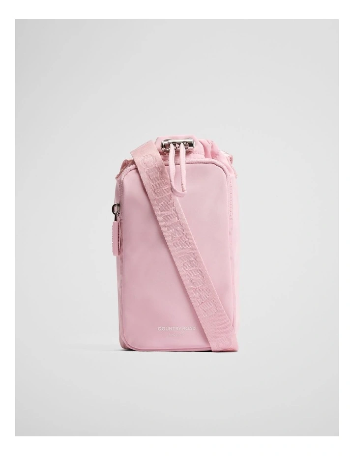 Recycled Polyester Drink Bottle Crossbody Bag in Dawn Pink image 1