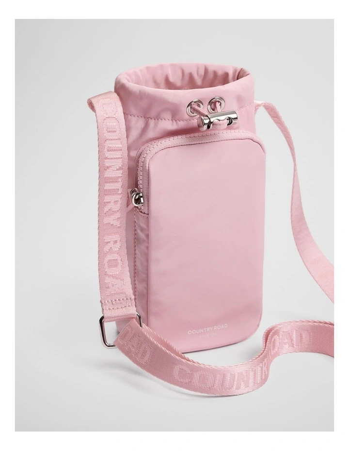 Recycled Polyester Drink Bottle Crossbody Bag in Dawn Pink image 4