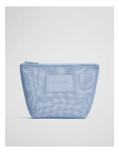 Mesh Tri Cosmetic Case in Cloud
