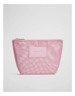Mesh Tri Cosmetic Case in Dawn Pink