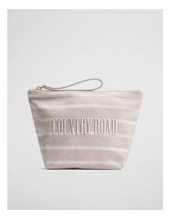 Australian Cotton Embroidered Heritage Tri Cosmetic Case in Sand