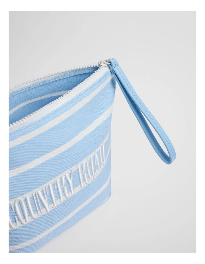 Australian Cotton Embroidered Heritage Tri Cosmetic Case in Cloud image 2