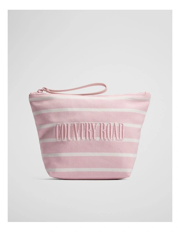 Australian Cotton Embroidered Heritage Tri Cosmetic Case in Dawn Pink image 1