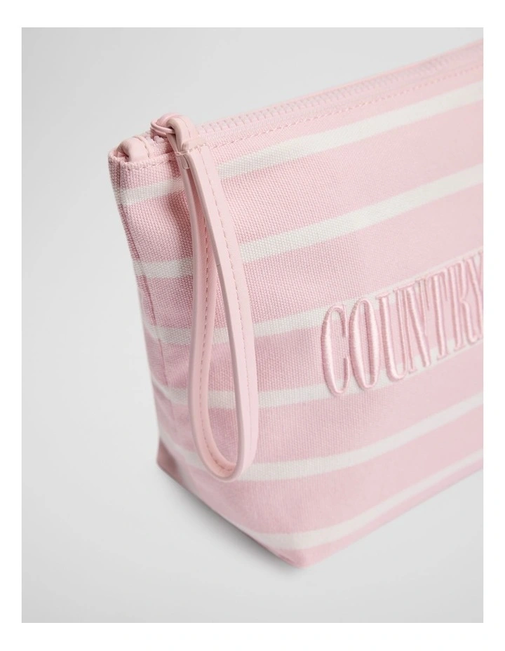 Australian Cotton Embroidered Heritage Tri Cosmetic Case in Dawn Pink image 3