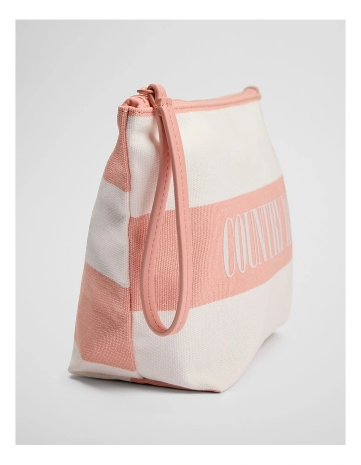 Australian Cotton Embroidered Heritage Tri Cosmetic Case in Peach Pink image 2