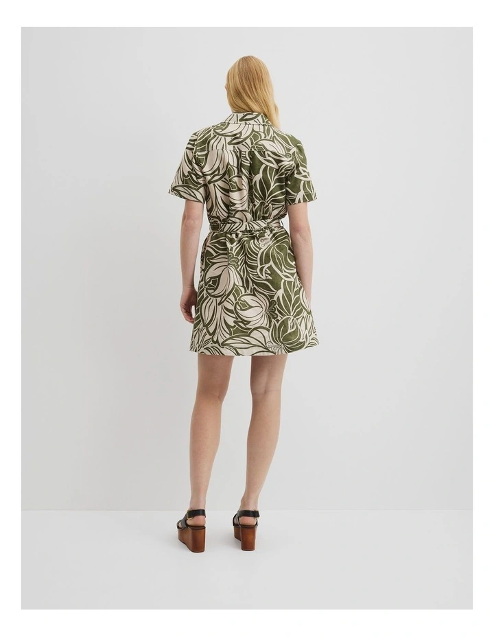 Print Flared Mini Dress in Etched Tropical image 4
