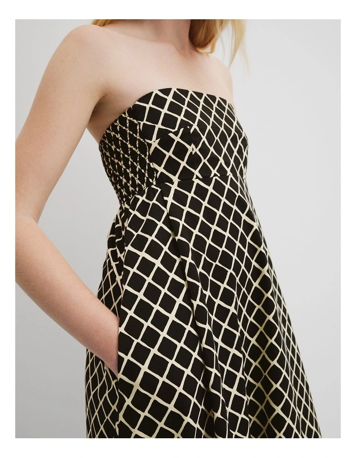 Midi Bandeau Dress in Twisted Geo image 4