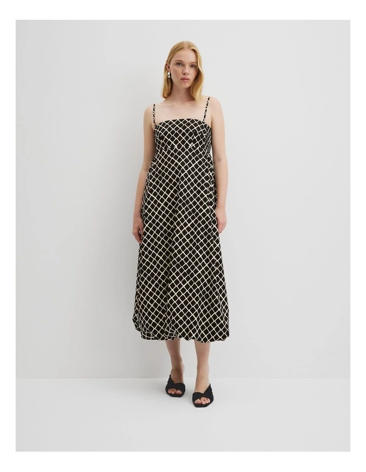 Midi Bandeau Dress in Twisted Geo image 5