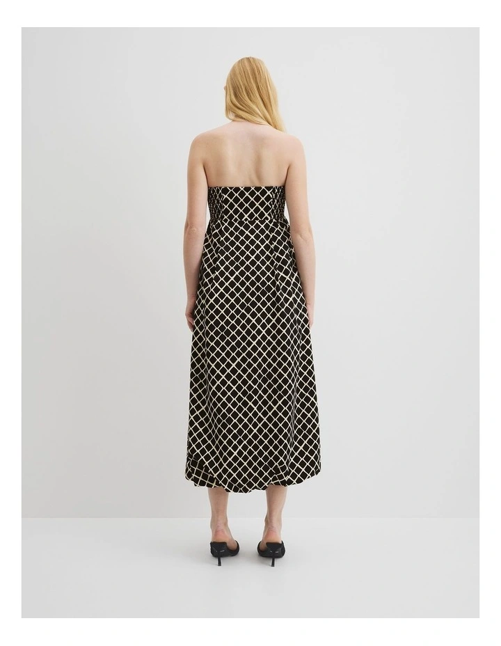Midi Bandeau Dress in Twisted Geo image 6