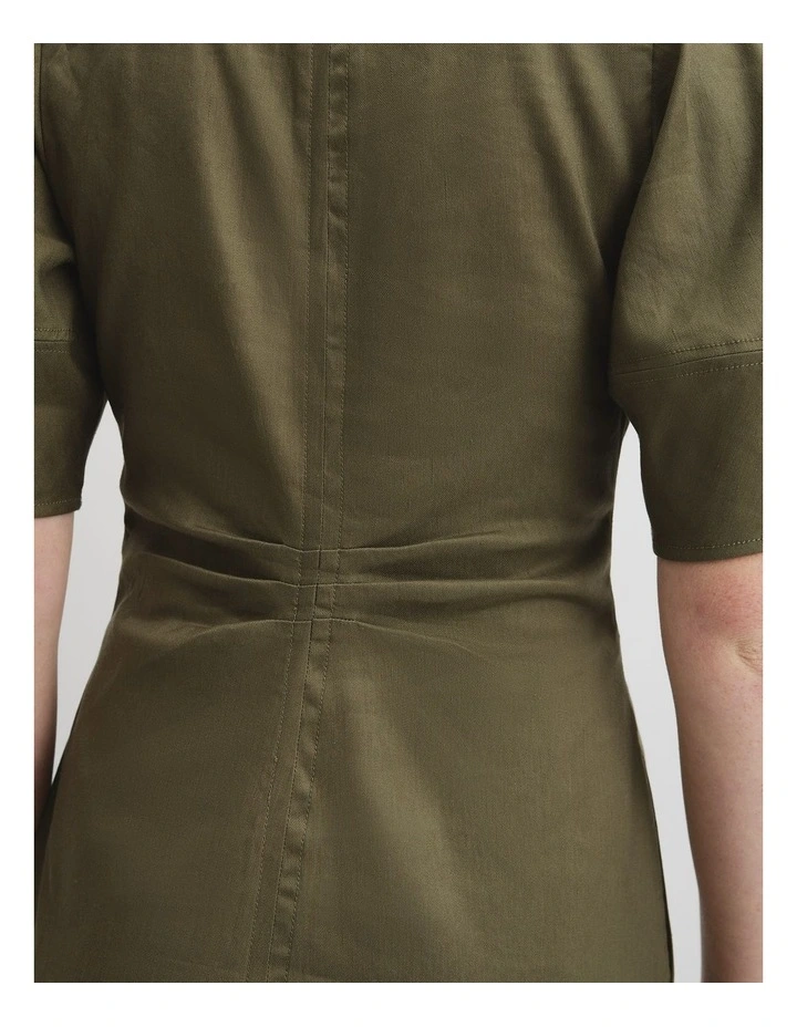 Fit And Flare Midi Dress in Caper image 2