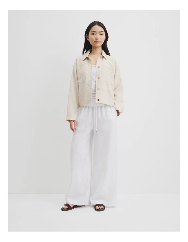 Linen Shacket in Sesame image 4