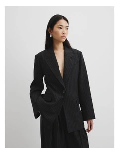 Pinstripe Blazer in Black Stripe