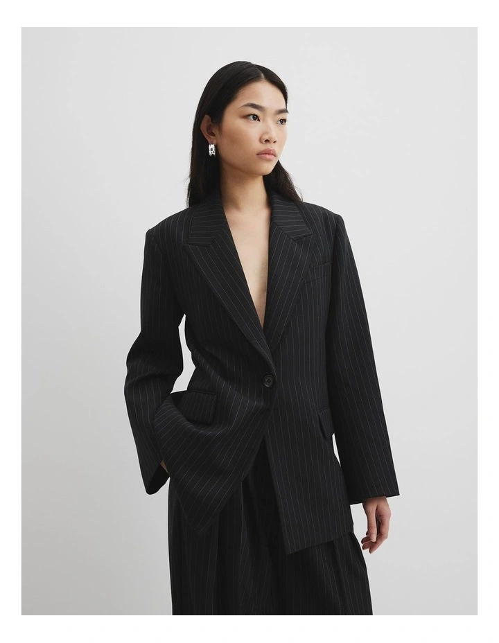 Pinstripe Blazer in Black Stripe image 1
