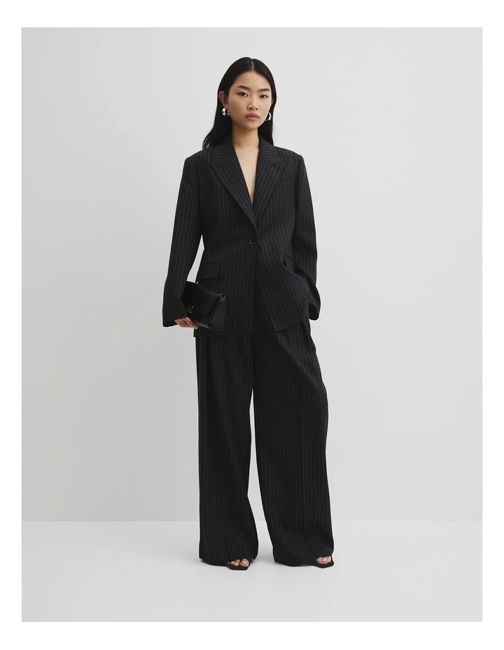 Pinstripe Blazer in Black Stripe image 3