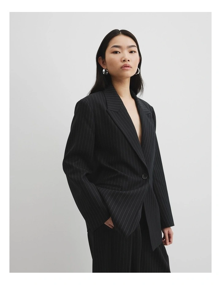 Pinstripe Blazer in Black Stripe image 4