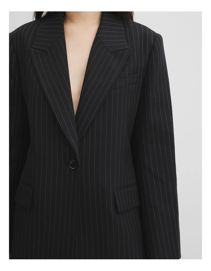 Pinstripe Blazer in Black Stripe image 5